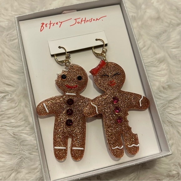 Betsey Johnson Gingerbread Earrings - Picture 2 of 3